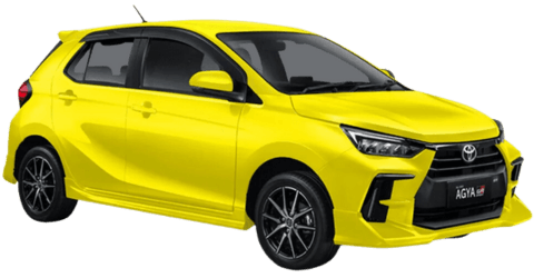 bali car rental - car agya yellow